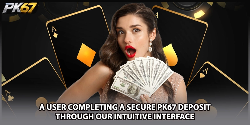 A user completing a secure PK67 Deposit through our intuitive interface