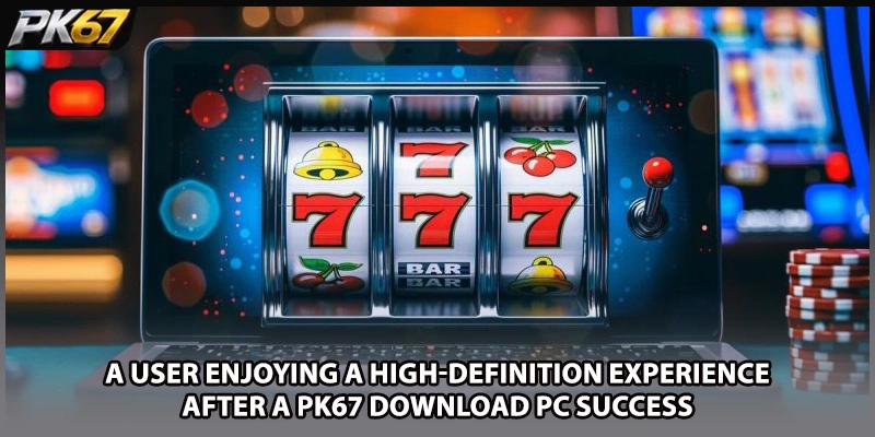 A user enjoying a high-definition experience after a PK67 Download PC success