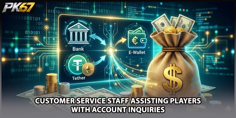 Customer service staff assisting players with account inquiries