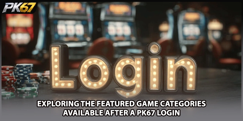 Exploring the featured game categories available after a PK67 login