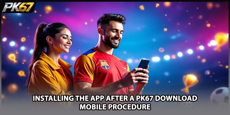 Installing the app after a PK67 download mobile procedure
